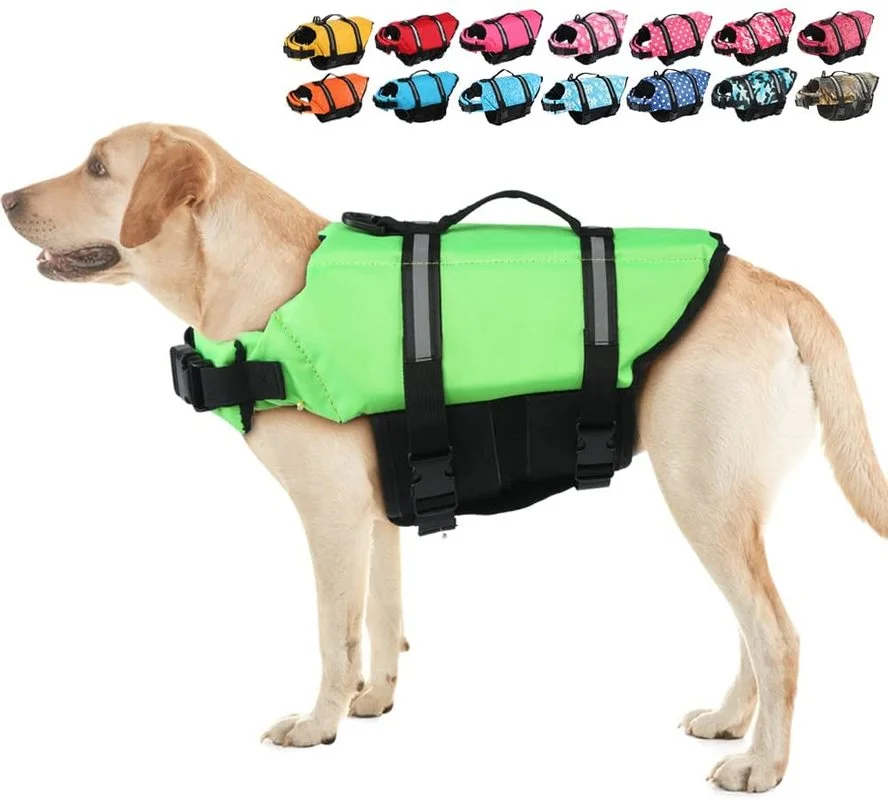 Dog Life Jacket - Colete Salva-Vidas Ajustável para Cães: Colete